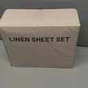 MEISHANG 100% French Pure Linen Sheets King Size - Bed Sheets 4 Piece Sets, Soft Durable Flax Linen, Anti-Tear Breathable Oeko-Tex Certified with 16" Deep Pocket (Linen)