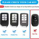 MILD EAST for Honda Key Fob Cover with Keychain, Car Key Case Shell Protector for Honda Accord | Civic | Pilot | CRV Passport Insight EX Fit Odyssey | 2015-2021 | 5 Buttons Smart Remote Control, Black