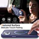 Magnetic for iPhone 14 Case with Invisible Stand, [10 FT Drop Protection] [Velvety Touch] Slim Translucent Matte Back Shockproof Phone Case for iPhone 14 6.1'', Blue