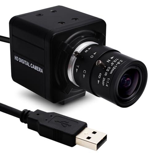 SVPRO 1080P 60fps USB Camera, 2.8-12mm Manual Zoom Lens Webcam, 720P 120fps/360P 260fps High Speed, UVC Plug & Play for PC/Mac/Linux/Android, Video Recording,Industrial Inspection,Security Monitoring