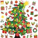 Felt Christmas Tree with Advent Calendar Set 3.3Ft Felt Tree Kit for Kids Wall Countdown for Christmas Day Xmas Tree Ornaments Handmade Christmas Gift Decorations