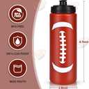 Football Party Favors, 12 Pack Football Water Bottles with 300 PCS Stickers, 20 oz Sports Squeeze Bottle, BPA-Free Reusable Water Bottles Bulk for Boys, Gifts For Team