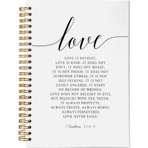 QICLM Christian Notebook Journal, John 3:16 Love Bible Journaling Notebooks for Note Taking, Inspirational Christian Gifts for Women Men, Hardcover Spiral Notebook 5.5x8.3