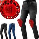 SHIMA Rider Motorcycle Jeans for Men Airforce Knee Protectors Motorbike Mens Armoured Trousers Lightweight Protective (38W x 32L, Black)