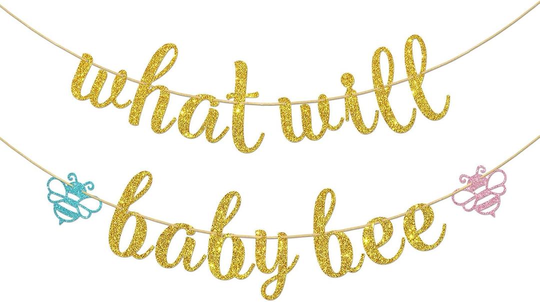 What Will Baby Bee Banner, Bee Theme Baby Shower/Gender Reveal Party Decoration, What Will It Sweet as Can Be Sign Bunting Garland, He or She Boy or Girl Party Banner