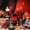 Zhengmy 4 Pack Halloween Vampire Tears Taper Candles, 10 Inch Tall Bleeding Candles Blood Drip Spooky Gothic Candlesticks for Halloween Vampire Home Party Decorations Supplies (Black)