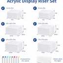 ABenkle 6Pcs Buffet Risers, Acrylic Food Risers, Buffet Table Risers and Stand Shelf Desktop Display for Party Catering Dessert Cupcake with Sign and Maker