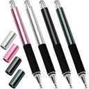 Capacitive Stylus Pen (4 Pack), Universal Stylist Pens 2 in 1 Precision Series Fine Point Disc Touch Screen for iPhone/iPad/Android/Tablet and All Screens (Black/Silver/RoseGold/InkGreen)