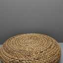 Straw Flat Seat Cushion, Handmade Floor Pouf Mat, Ottoman Footstool for Meditation, Zen, Yoga Practice or Buddha (19.7" Dia. x 6.7" H)