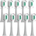 Replacement Brush Heads Compatible with AquaSonic icon Electric Toothbrush, 10 Pack, Stone