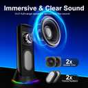 Nylavee Computer Speakers for Desktop PC, Immersive Sound with RGB Lights, USB/USB-C Powered & 3.5mm AUX-in Plug-and-Play Speakers for Monitor & Laptop