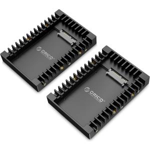 [2Packs] ORICO 2.5 SSD SATA to 3.5 Hard Drive Adapter Internal Drive Bay Converter Mounting Bracket Caddy Tray for 7 / 9.5 / 12.5mm 2.5 inch HDD / SSD with SATA III Interface(1125SS-2)