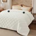 Bedsure Electric Blanket Queen Size - Dual Control Heated Weighted Blanket Queen with 10 Heat Settings, Fast Heating with 10 Time Settings (84x90 inches, Ivory)