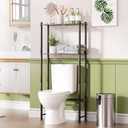 AmazerBath Bamboo Over The Toilet Storage Shelf, 2-Tier Over Toilet Bathroom Organizer Rack, Bathroom Shelves Over Toilet Space Saver, Espresso