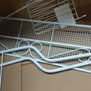 MyGift Over The Toilet Standing Shelf Storage with Magazine Basket, Freestanding Bathroom Space Saver Organizer Rack, White Metal Vintage Scrollwork Accents, Large