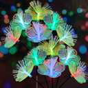 2 Pack Solar Garden Lights, Solar Flower Swaying Light for Outside, New Upgraded Outdoor Waterproof Light for Garden Patio Yard Front Porch Decor