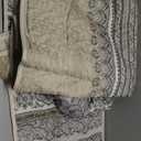 Levtex Home - Lirelle Quilt Set - Full/Queen Quilt and Two Standard Shams - Bordered Floral - Grey Tan White and Charcoal - Quilt (88x92in.) and Shams (20x26in.) - Reversible - Cotton (Gray)