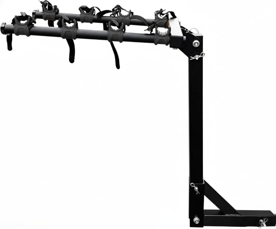 MaxxHaul 50250 4-Bike Hitch Mount Rack 22" Dual Arm Carrier, Fits 2" Receiver for Car, Truck, SUV Heavy-Duty Steel with Safety Reflectors