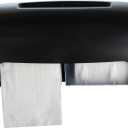 Commercial Toilet Paper Dispenser Wall Mount, Double (2 Roll) Locking Toilet Paper Holder (Black), Compact Two Roll, Side by Side Design Tissue Paper Dispenser (Dispensador de Papel Higienico Doble)
