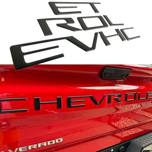 Tailgate Insert Letters Compatible with Chevy Silverado 2019 2020 2021 2022 2023 2024 2025 3D Emblems Badge with Strong Adhesive Matte Black