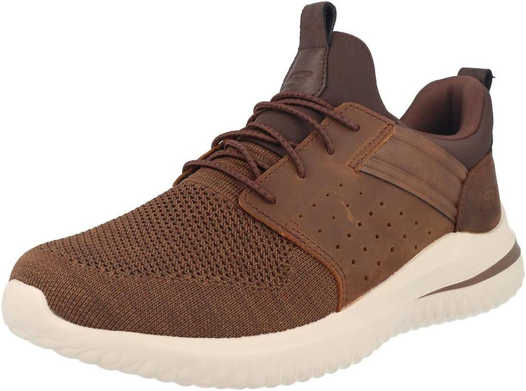 Skechers USA Men's Men's Delson 3.0-Cicada Knitted Bungee Lace Slip On, CDB, 11.5