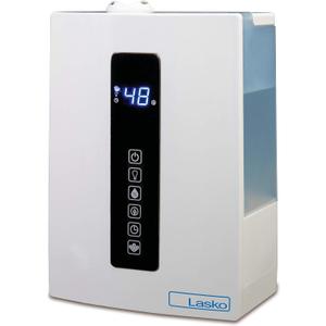 Lasko UH300 Warm and Cool Mist Humidifier with Humidistat and Timer, Quiet, Soothing Ultrasonic Dual Mist Humidifiers for Baby Nursery, Bedroom, Kids, Large Room and Home, 4.9L Tank, No Filter