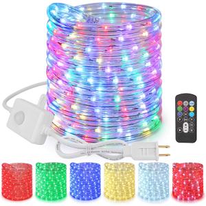 Brizled Color Changing Rope Lights, 18ft 180 LED RGB Rope Lights, Connectable Christmas Light Indoor Tube Lighting with Remote Outdoor White Tube Light Waterproof Color Outdoor Lighting for Xmas Decor (RGB (Red, Green, Blue))