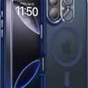 Magnetic 3 in 1 for iPhone 17 Case, [Omni-Directional Protection] with 1x Screen Protector + 1x Camera Cover, [Seamless Work with Magsafe] Translucent Protective Silm Phone Case for iPhone 17, Blue
