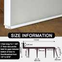 2 Pcs 3 Feet Vinyl Door Bottom with Self Adhesive Tape Adjustable Weatherstrip Under Door Bottom Seal with Drip Cap Fits Gaps from 1/4'' to 9/16'' for 1 3/4'' to 2'' Thick Doors (White)