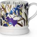 Ceramic Vintage Flower Coffee Mug, 13 oz Cappuccino Mugs Classical Floral Cups Aesthetic Mug Tea Cup, Perfect for Tea, Cocoa, Latte - Gifts for Women Men Dad Mom (White)