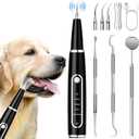 Dog Tartar Remover for Teeth, Plaque Remover with LED Light Teeth Cleaning Kit 5 Modes for Dogs and Cats, Black