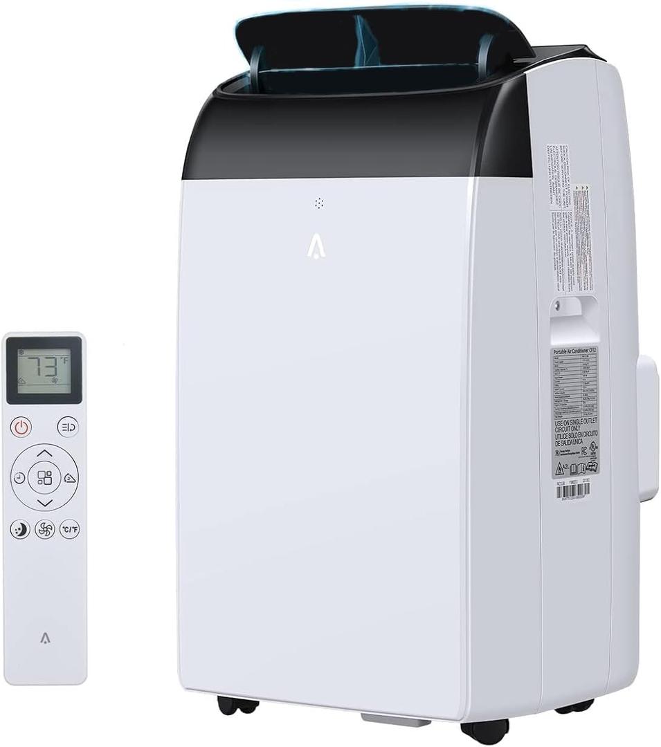 GAOMON 12000 BTU Portable Air Conditioner with Remote Control, 3-in-1 Free Standing Cooling Portable AC Unit with Cool/Dry/Fan Mode, Cools Up to 700 Sq.Ft with Sleep Mode,2 Fan Speed,Black Top