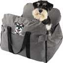 Dog Car Seat for Small/Medium Dogs.Water Repellent with Storage Pockets.Doubles as a Pet Travel Bed for Dogs Up to 40 lbs. Machine Washable Dog Carrier - Gray Schnauzer