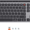 MEETION K9990 Slim Wireless Bluetooth Keyboard, Low Profile Quiet Typing, 3-Device Switching (2.4G+BT), Rechargeable Full Size Keyboard, Scissor Switch, for Windows Mac PC Desktop Laptop Tablet,Black