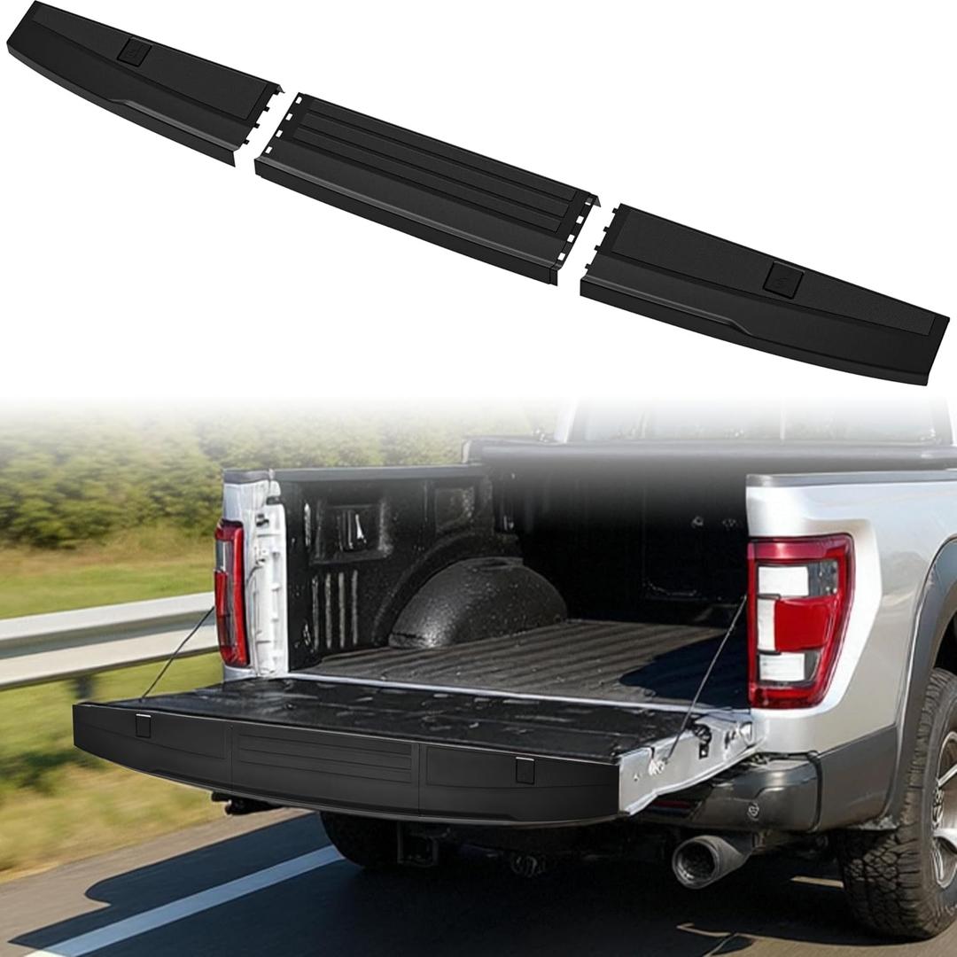 Center Tailgate Spoiler Molding Cap for 2021-2024 Ford F150 / F-150 Lightning Without Flex Step Tailgate, Combined Trunk Tailgate Protector Top Cover for Ford Accessories, 3PCS