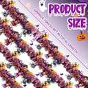 33ft Halloween Tinsel Garland Decor with Funny Pumpkin Black Spider Purple Bats Metallic Twist Garland Wire Hanging Decorations for Home Tree Fireplace Mantle Indoor Outdoor Party