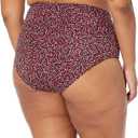 Amazon Essentials Women's High Waist High Leg Bikini Bottom (Medium, Brick Red Leopard)