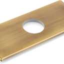 gotonovo 6 inch Rectangle Deck Mount Faucet Plate,Faucet Hole Cover Escutcheon Plate for Kitchen or Bathroom Sink 1 Hole or 3 Hole 4 Inch Centerset Antique Brass
