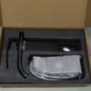 AVSIILE LED Bathroom Sink Faucet, Matte Black Waterfall Single Hole Handle Vanity Faucets for Sinks 1 Hole with Metal Pop Up Drain and 2 Water Supply Lines, Wide Glass Spout