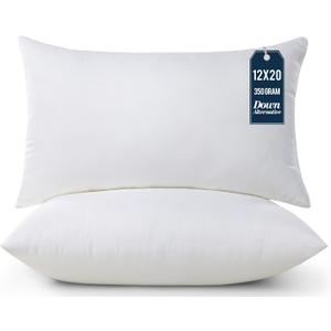 Utopia Bedding Throw Pillows Insert (Pack of 2, White) - 12 x 20 Inches Bed and Couch Pillows - Indoor Decorative Pillow (12x20 Inch)