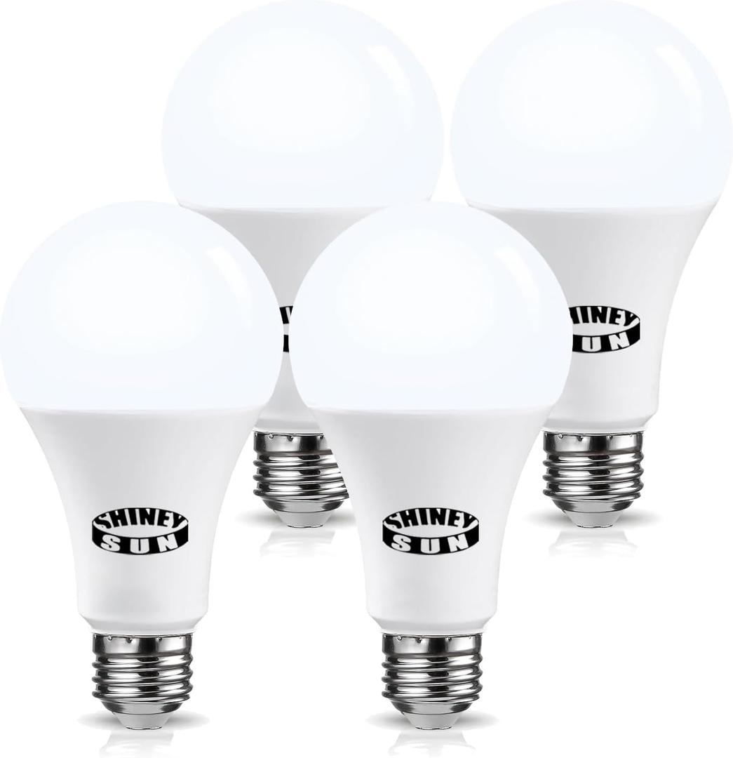 LED Light Bulbs, 150-200 Watt Equivalent Light Bulb, 5000K Daylight White, A21 2200 Lumens LED Light Bulb,Standard Base, Non-Dimmable, 4 Pack