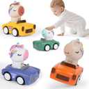 Press to Go Car Toys for Toddlers 1-3, Animal Baby Cars, Push Go Friction Inertia Car, Infant 6-9-12-18 Month, 1st Birthday Gift for 1-2 Year Old Boy Girl, Easter Basket Stuffers