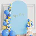Wokceer 6.6FT Wedding Arch Cover Spandex Fitted Wedding Arch Stand Covers Round Top Chiara Arch Backdrop Cover for Birthday Party Ceremony Banquet Decoration Dusty Blue