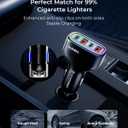 USB C Car Charger, 126W [Dual PD60W&QC30W] Cigarette Lighter USB Car Charger Adapter Fast Charging 4 Ports Car Phone Charger for iPhone 17/16/15/14/13, Samsung Galaxy S25/S24Google Pixel Laptop