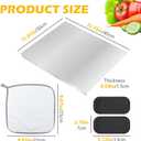 Stainless Steel Cutting Board with Counter Lip for Kitchen, Double-Sided Metal Chopping Board Over Sink with Silicone Mat and Rag for Countertop Cutting Meat,Vegetables(40x30cm)