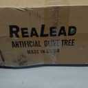 Realead Faux Olive Tree 7ft - Large Artificial Olive Tree Indoor with Realistic Leaves and Olives - Full and Grand Design Fake Olive Tree with Sturdy Base for Indoor Outdoor Office Decor