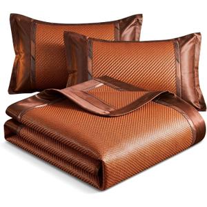 Natural Cool PE Rattan Woven Cooling Mat, Breathable Summer Bed Sheet for Queen Size Bed, Foldable Tatami Floor Pad, Easy to Clean & Durable for Bedroom, Living Room, Guest Room,Brown (60 * 80inch)
