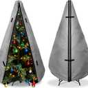 Upright Christmas Tree Storage Bag 9Ft,Christmas Tree Covers for Upright Storage for 8 Foot /9 Foot Artificial Christmas Trees with Ornaments,Equipped with Patented Support Rod Technology-Grey
