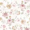 Heroad Floral Wallpaper Pink Wallpaper Vintage Watercolor Rose Flower Peel and Stick Wall Paper Removable for Bedroom Cabinets Countertops Contact Paper Removable Self Adhesive Vinyl 17.3"x393"