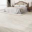 54 Sq. Ft Floor Tiles Peel and Stick Vinyl Floor 36 x 6 inch Luxury Self Adhesive Waterproof Flooring Planks DIY for Kitchen, Living Room, Shops, RV, Wood Look Plank, 36-Pack, Rustic White